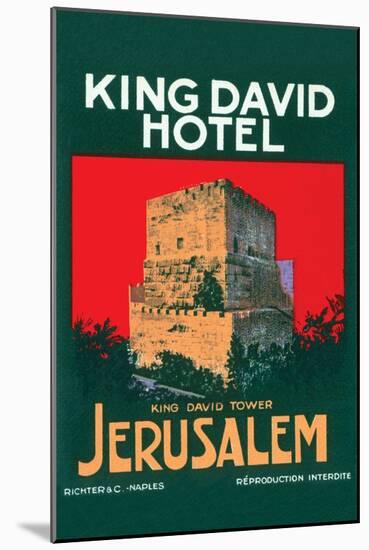 King David Hotel Luggage Label-null-Mounted Art Print