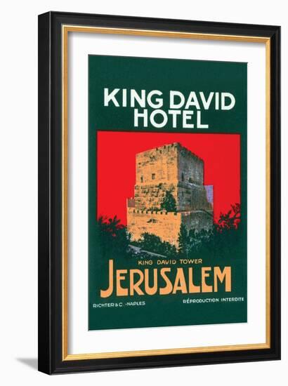 King David Hotel Luggage Label-null-Framed Art Print