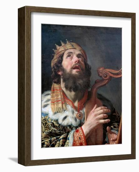 King David Playing the Harp, 1622-Gerrit van Honthorst-Framed Giclee Print