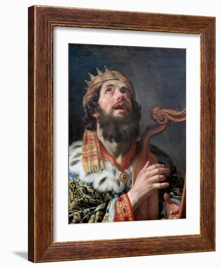 King David Playing the Harp, 1622-Gerrit van Honthorst-Framed Giclee Print