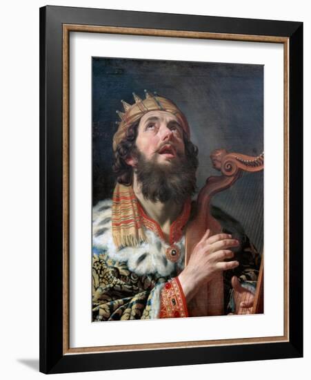 King David Playing the Harp, 1622-Gerrit van Honthorst-Framed Giclee Print