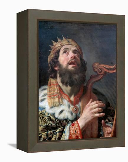 King David Playing the Harp, 1622-Gerrit van Honthorst-Framed Premier Image Canvas