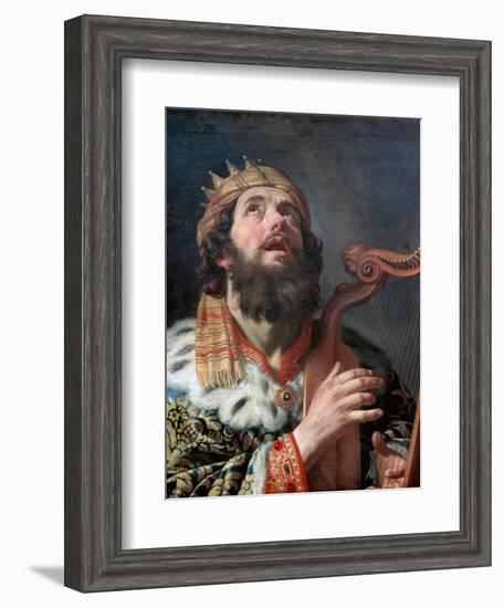 King David Playing the Harp, 1622-Gerrit van Honthorst-Framed Giclee Print