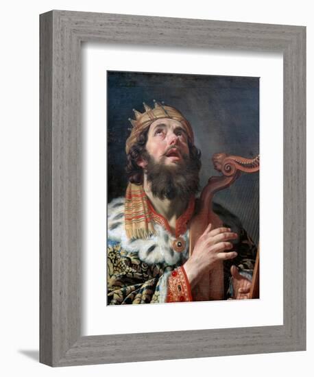 King David Playing the Harp, 1622-Gerrit van Honthorst-Framed Giclee Print