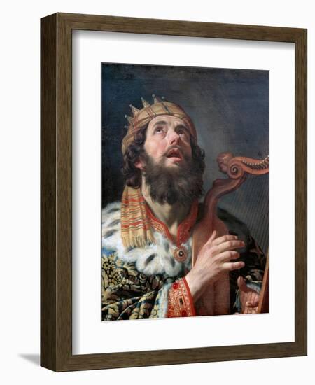 King David Playing the Harp, 1622-Gerrit van Honthorst-Framed Giclee Print