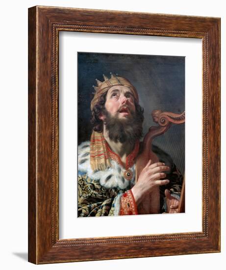 King David Playing the Harp, 1622-Gerrit van Honthorst-Framed Giclee Print