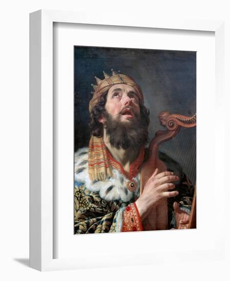 King David Playing the Harp, 1622-Gerrit van Honthorst-Framed Giclee Print