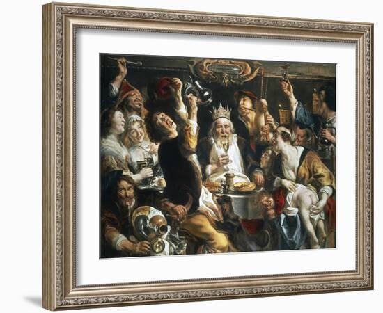 King Drinks, 1640-Jacob Jordaens-Framed Giclee Print