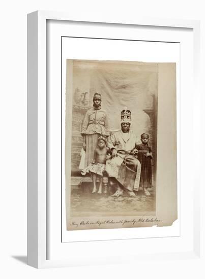 King Duke in Royal Robes with Family, Old Calabar, Nigeria, C.1890-null-Framed Giclee Print