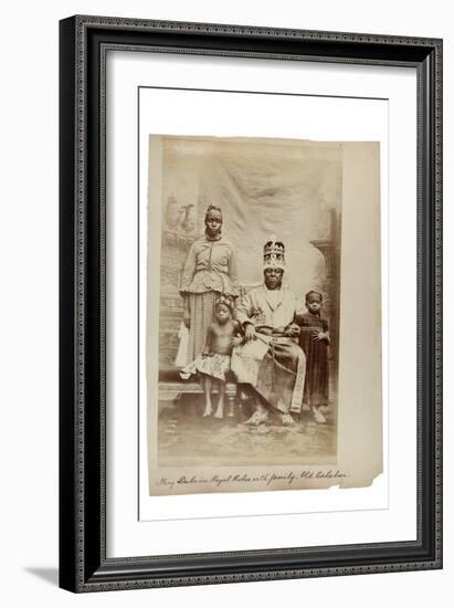 King Duke in Royal Robes with Family, Old Calabar, Nigeria, C.1890-null-Framed Giclee Print