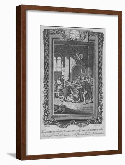 'King Edmund the first Assassinated by Leolf the Robbe', c1787-Unknown-Framed Giclee Print