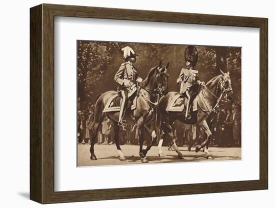 King Edward at the head of the Brigade of Guards, turns, unperturbed-Unknown-Framed Photographic Print