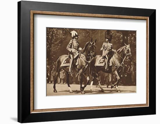 King Edward at the head of the Brigade of Guards, turns, unperturbed-Unknown-Framed Photographic Print