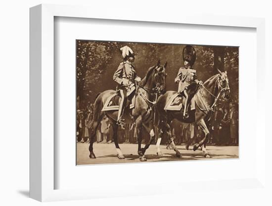 King Edward at the head of the Brigade of Guards, turns, unperturbed-Unknown-Framed Photographic Print