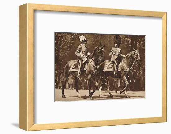 King Edward at the head of the Brigade of Guards, turns, unperturbed-Unknown-Framed Photographic Print