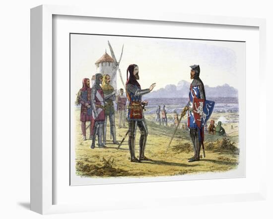 King Edward III refuses succour to his son at the Battle of Crecy, France, 1346 (1864)-James William Edmund Doyle-Framed Giclee Print