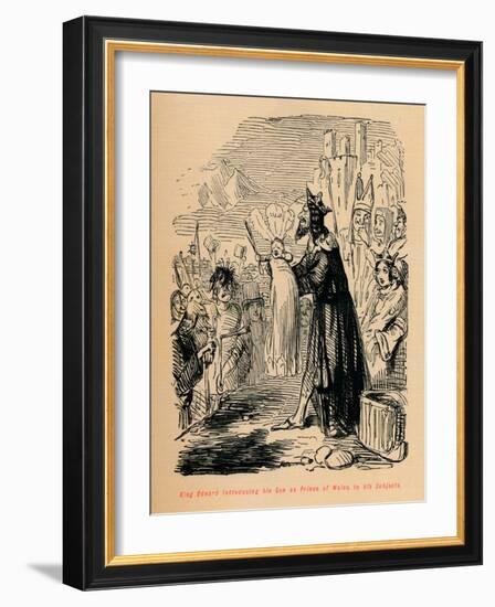 'King Edward introducing his Son as Prince of Wales to his Subjects', c1860, (c1860)-John Leech-Framed Giclee Print