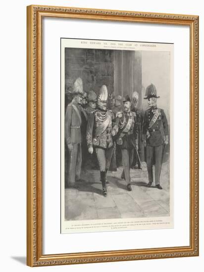 King Edward VII and the Czar at Copenhagen-Amedee Forestier-Framed Giclee Print