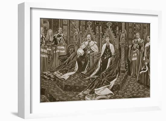 King Edward VII at the opening of his first Parliament, London, 14 February, 1901-Samuel Begg-Framed Giclee Print