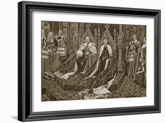 King Edward VII at the opening of his first Parliament, London, 14 February, 1901-Samuel Begg-Framed Giclee Print