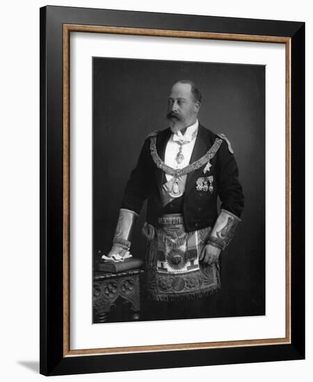 King Edward VII Dressed in Masonic Garb, 1895-null-Framed Photographic Print