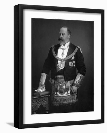 King Edward VII Dressed in Masonic Garb, 1895-null-Framed Photographic Print