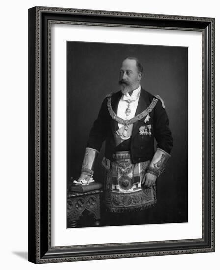 King Edward VII Dressed in Masonic Garb, 1895-null-Framed Photographic Print