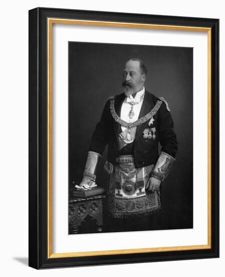 King Edward VII Dressed in Masonic Garb, 1895-null-Framed Photographic Print