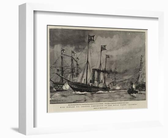 King Edward VII Leaving Portsmouth on the Royal Yacht Alberta-Charles Edward Dixon-Framed Giclee Print