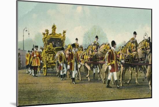 King Edward VII's State Coach Used for Opening of Parliament, 1910-null-Mounted Giclee Print