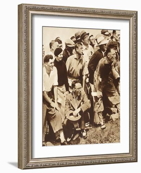 King Edward VIII and Friends Watching Golf at the Open Championships, St. Andrews, 1930S-null-Framed Giclee Print
