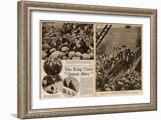 King Edward VIII Visits 'Queen Mary' Ocean Liner-null-Framed Art Print