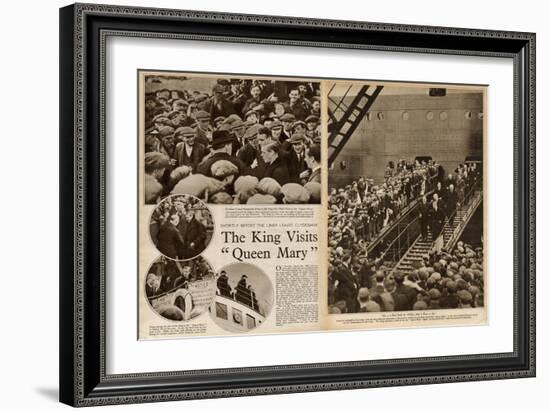 King Edward VIII Visits 'Queen Mary' Ocean Liner-null-Framed Art Print