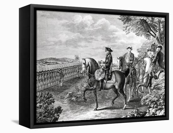 King Frederick II of Prussia Reviewing the Troops in 1778-Daniel Nikolaus Chodowiecki-Framed Premier Image Canvas