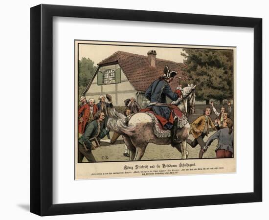 King Frederick the Great and the Schoolchildren of Potsdam-Carl Rochling-Framed Giclee Print