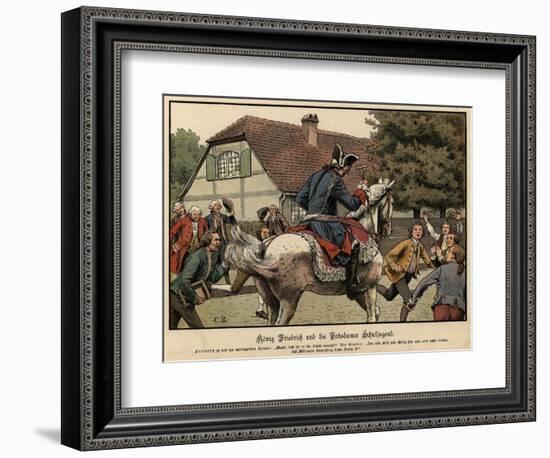 King Frederick the Great and the Schoolchildren of Potsdam-Carl Rochling-Framed Giclee Print