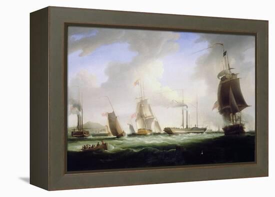 King George IV of England (1762-1830) Boarded 'Lightning', the Postal Service's First Steamboat, Bo-William John Huggins-Framed Premier Image Canvas