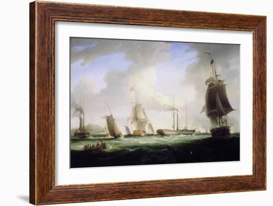 King George IV of England (1762-1830) Boarded 'Lightning', the Postal Service's First Steamboat, Bo-William John Huggins-Framed Giclee Print