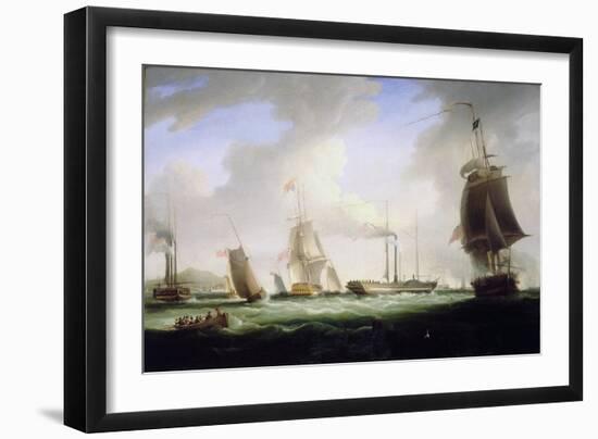 King George IV of England (1762-1830) Boarded 'Lightning', the Postal Service's First Steamboat, Bo-William John Huggins-Framed Giclee Print