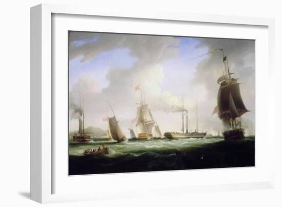 King George IV of England (1762-1830) Boarded 'Lightning', the Postal Service's First Steamboat, Bo-William John Huggins-Framed Giclee Print