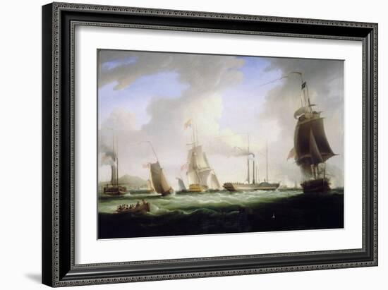 King George IV of England (1762-1830) Boarded 'Lightning', the Postal Service's First Steamboat, Bo-William John Huggins-Framed Giclee Print