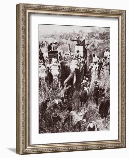 King George Tiger Hunting in Nepal-English Photographer-Framed Photographic Print