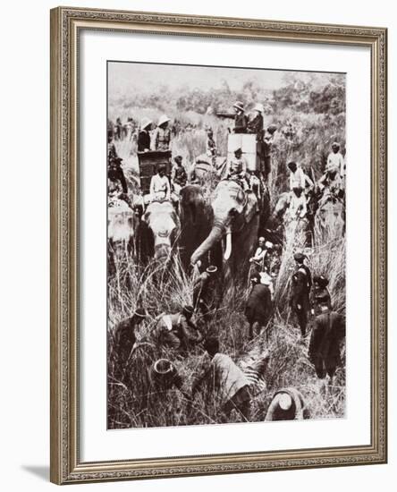 King George Tiger Hunting in Nepal-English Photographer-Framed Photographic Print