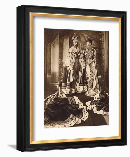 King George V and Queen Mary crowned and robed for the Delhi Durbar, 1911 (1935)-Unknown-Framed Photographic Print