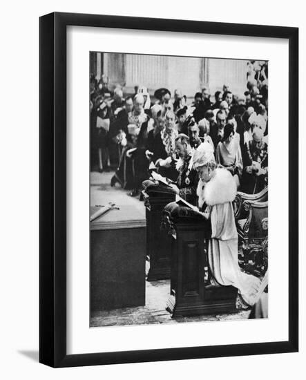 King George V and Queen Mary in St Paul's Cathedral, Silver Jubilee Thanksgiving Service, 1935-null-Framed Giclee Print