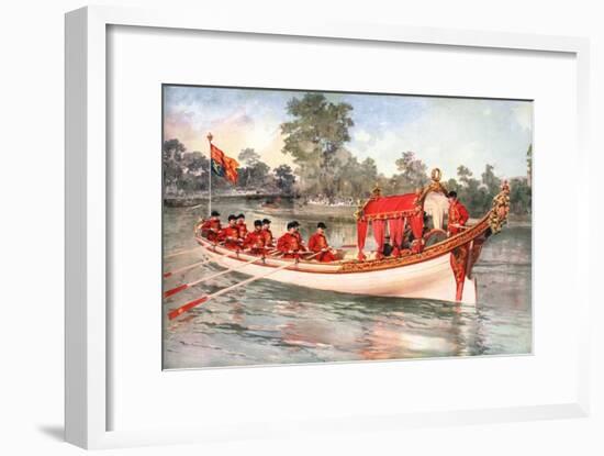 King George V and Queen Mary visiting Henly Regatta on the state barge, 1912-Unknown-Framed Giclee Print