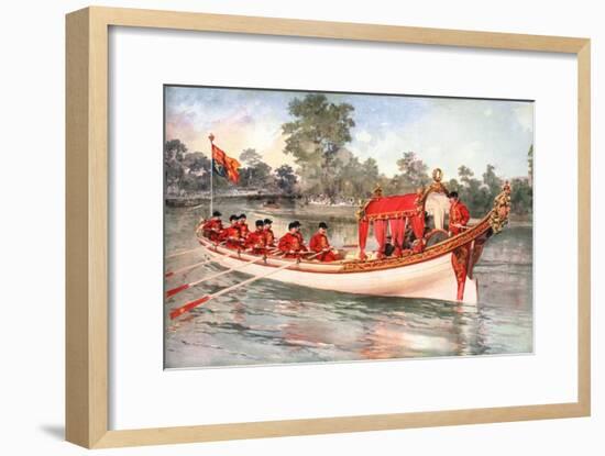 King George V and Queen Mary visiting Henly Regatta on the state barge, 1912-Unknown-Framed Giclee Print