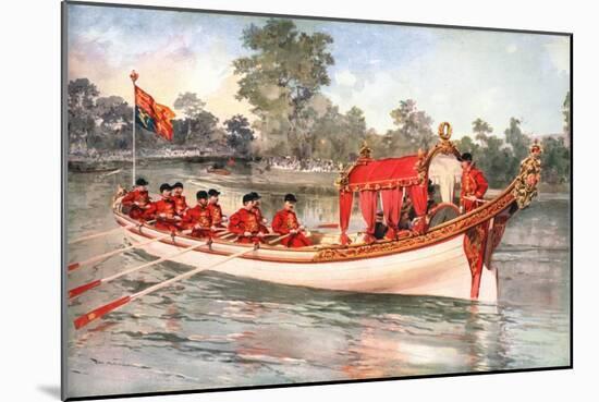 King George V and Queen Mary visiting Henly Regatta on the state barge, 1912-Unknown-Mounted Giclee Print
