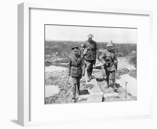 King George V and the Canadian General Currie View the Captured Ground at Vimy and Messines, 1917-null-Framed Giclee Print