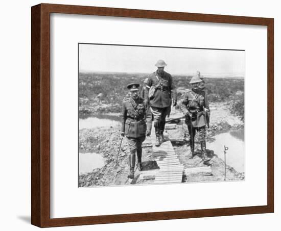 King George V and the Canadian General Currie View the Captured Ground at Vimy and Messines, 1917-null-Framed Giclee Print